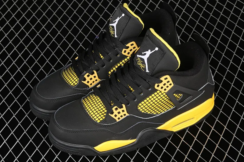 All categories Air Jordan Jordan series basketball shoes Air Jordan 4 G version Air Jordan 4 Retro AJ4 Joe 4 black and yellow 308497-008